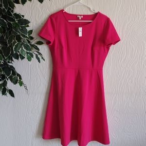 Talbots new with tags hot pink stretchy skater dress 6
